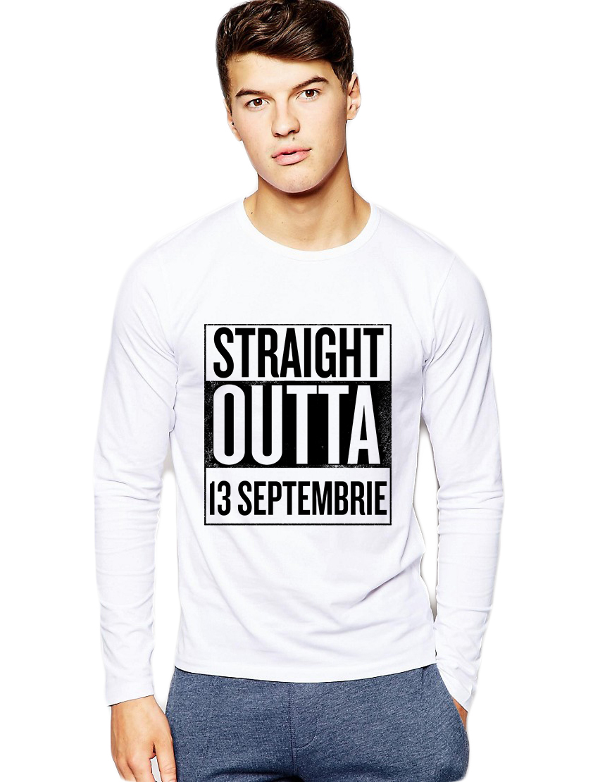 Bluza barbati alba - Straight Outta 13 Septembrie - CATEGORIE